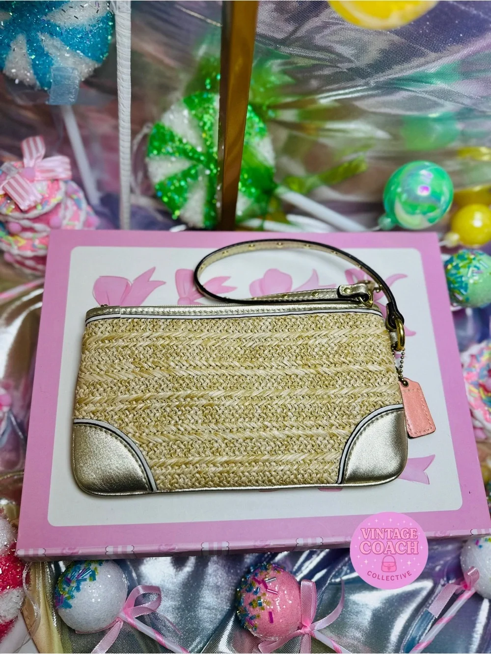 Woven wristlets coach
